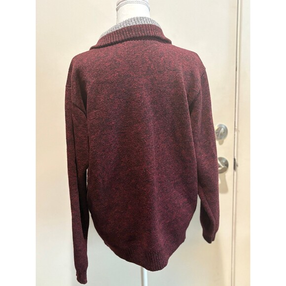 Yeokou Cashmere Blend Gray Lined Zippered Long Sleeve Sweater Jacket L - Picture 4 of 9